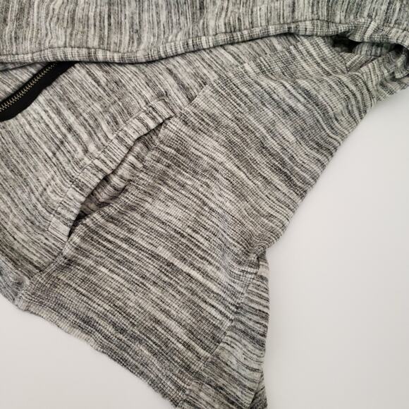 Lou & Grey Cropped Heather Gray Asymmetrical Zip-Up Sweatshirt Women Large - Picture 6 of 7